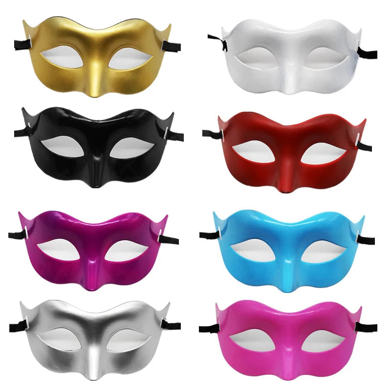 Women Man Sexy Gentleman Masquerade Mask Prom Mask Halloween Party Props Black White Retro Mask Plastic Half Face Cosplay Mas