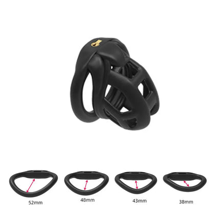 Chastity Men's Lock Chaste Vessel Black Light Pvc Penile Ring Snap Ring Multi Size Cage SM Sex Toys BDSM 3D Invisible Lock