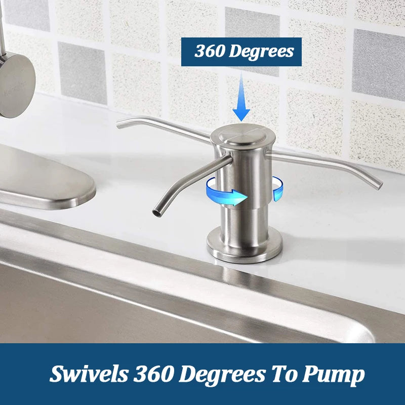 Stainless Steel Soap Dispenser Extension Tube Kit Kitchen Sink Liquid Soap Dispenser Bathroom Lotion Detergent Hand Press Pum