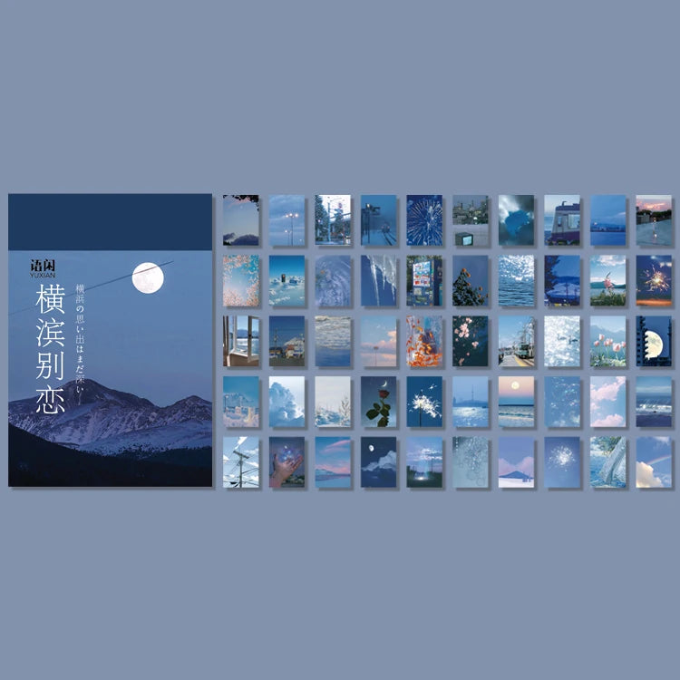 Yoofun 50 Sheets Natural Scenery&Art Paintings Stationery Stickers Book Aesthetic Landscape Cute Scrapbooking Planner Journal