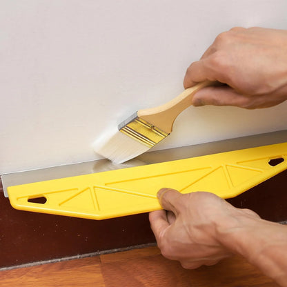 12-Inch Heavy-Duty Yellow Paint Shield Edger with Ergonomic Handle & Edge-Durable Plastic/Metal Wall Painting Tool for Precis