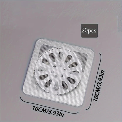 Floor Drain Sticker, Insect-proof Self-adhesive Bathroom Hair Filter Net, Sewer Filter, Kitchen Anti-blocking Mesh Net - 20pc