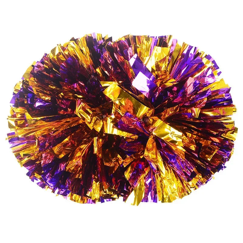 1pc Cheerleading Pom Poms with Handle Cheer Balls Big Gold Silver Red Yellow Blue Hand Dance Pompoms Accessories for Women Ki