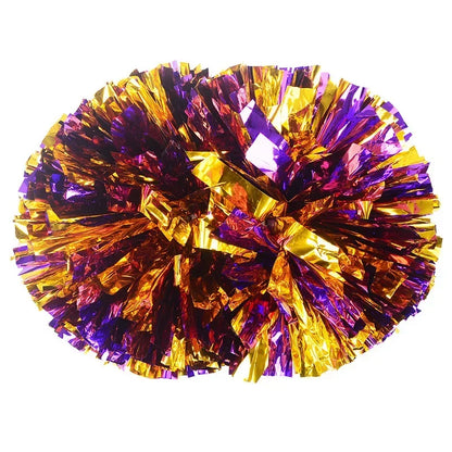 1pc Cheerleading Pom Poms with Handle Cheer Balls Big Gold Silver Red Yellow Blue Hand Dance Pompoms Accessories for Women Ki