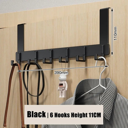 Storage Hooks Over The Door 6 Hooks Clothes Coat Hat Towel Hanger Home Organizer Rack Bathroom Kitchen Accessories Holder - b
