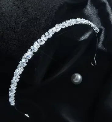 Bridal Hair Jewelry Cubic Zirconia Zircon Tiaras and Crowns Diadem For Brides Women Prom Pageant Headband Wedding Accessories