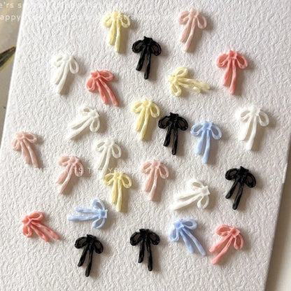 French Ribbons Colorful Resin Cute Bowknot Charm Leopard Print Bow Tie Nail Art Decorations Manicure Tools Accessories Wholes