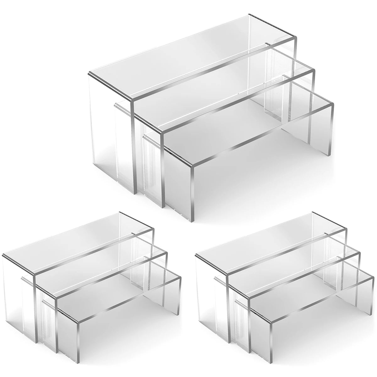 3/6/9Pcs Acrylic Display Stand Blind Box Storage Shelf U Shape Lightweight Cupcake Holder Dessert Display Jewelry Display Ris