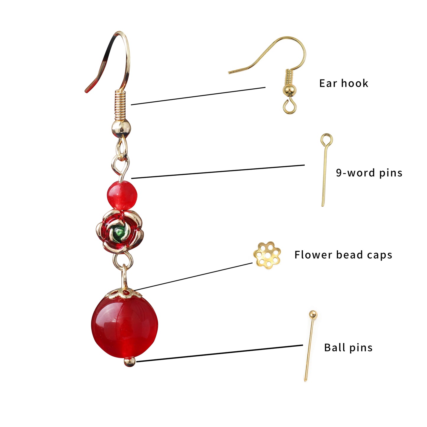 Jewelry Making Supplies Kit, DIY Jewelry Making Accessories, Colorful Beads, Clasps and Hooks, Crafting Supplies for Jewelry