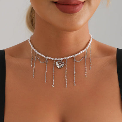 LATS Versatile Beaded Tassels Necklace Adjustable Length Neckchain for Party Wear Fashion Jewelry Accessories Gift
