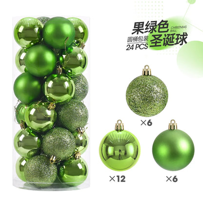 24pcs 3cm Christmas Balls Christmas Tree Ornaments Ball Xmas Hanging Tree Pendants Home Party Christmas Tree Decor New Year G