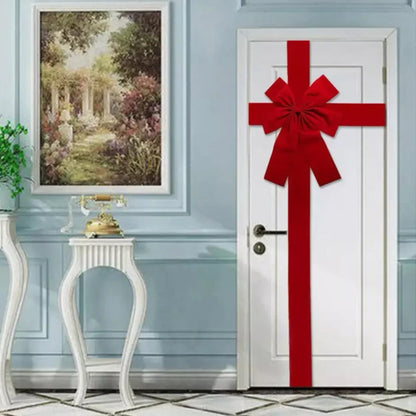 40X30Cm Xmas Big Red Bow Hanging Door Bow Ribbon Wedding Christmas Holiday Front Door Party Home Decorations New Year Diy Sup