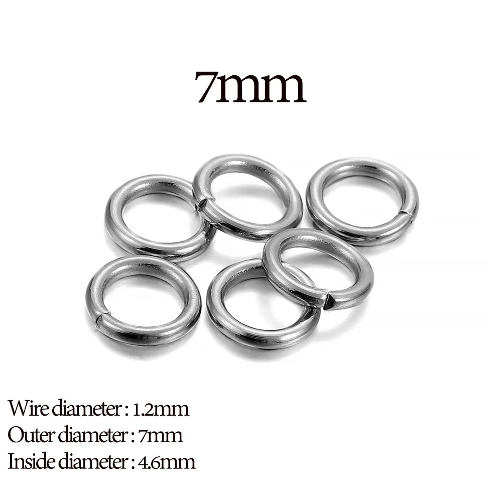 30-200Pcs 3-25mm Stainless Steel Split Ring Open Single Loops Jump Rings Connectors for DIY Jewelry Making Findings Accessori