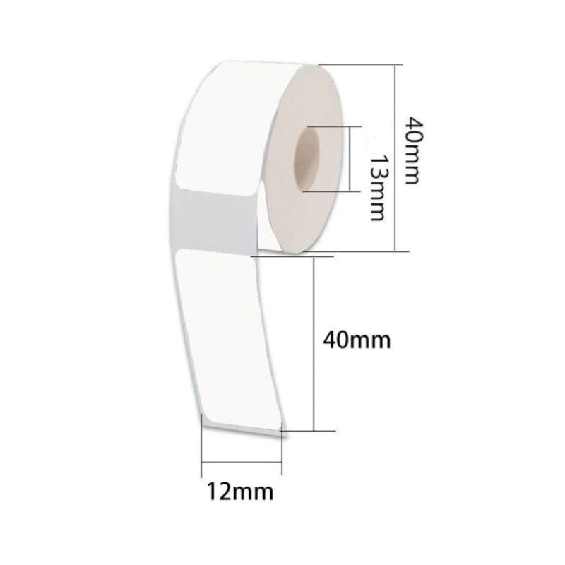 5 rolls of white portable label paper, self-adhesive thermal printer stickers, multi-purpose label stickers