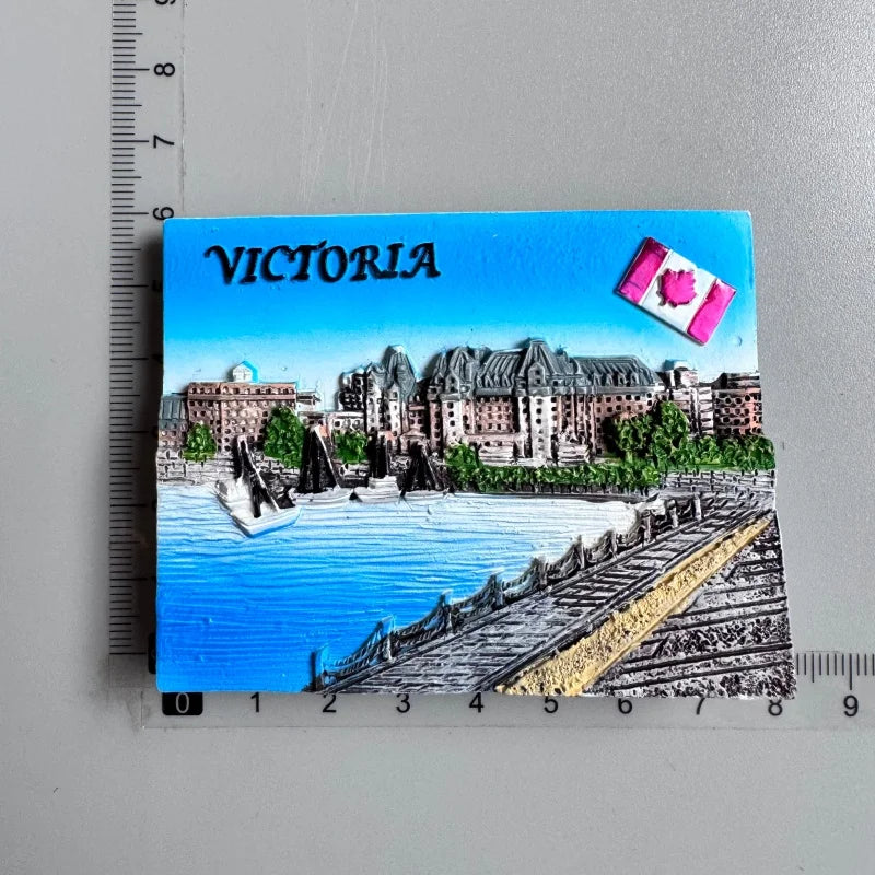 Canada Tourist Souvenir Fridge Magnets Ottawa Victoria Limeau Bridge Vancouver Quebec Toronto Bear Moose Maple Leaf Stickers
