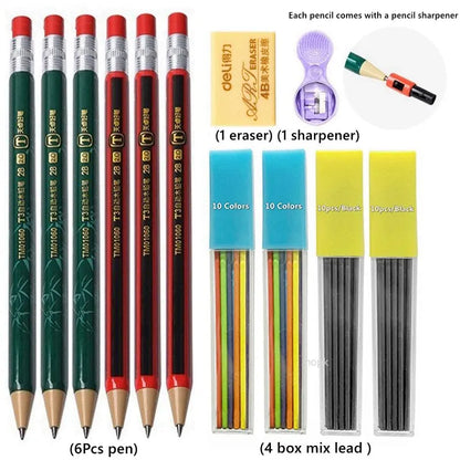 2.0 mm Mechanical Pencils Set 2B Automatic Student Pencils with Sharpener Color Pencil Leads School Pens Kawaii Cute Statione