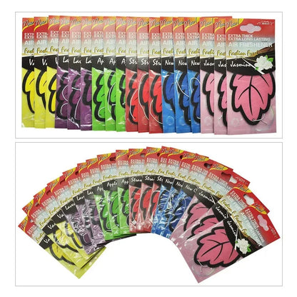 3-60pcs Car Air Freshener Natural Scented Tea Paper Auto Hanging Vanilla Perfume Fragrance Leaf Shape Car Accessories Interio