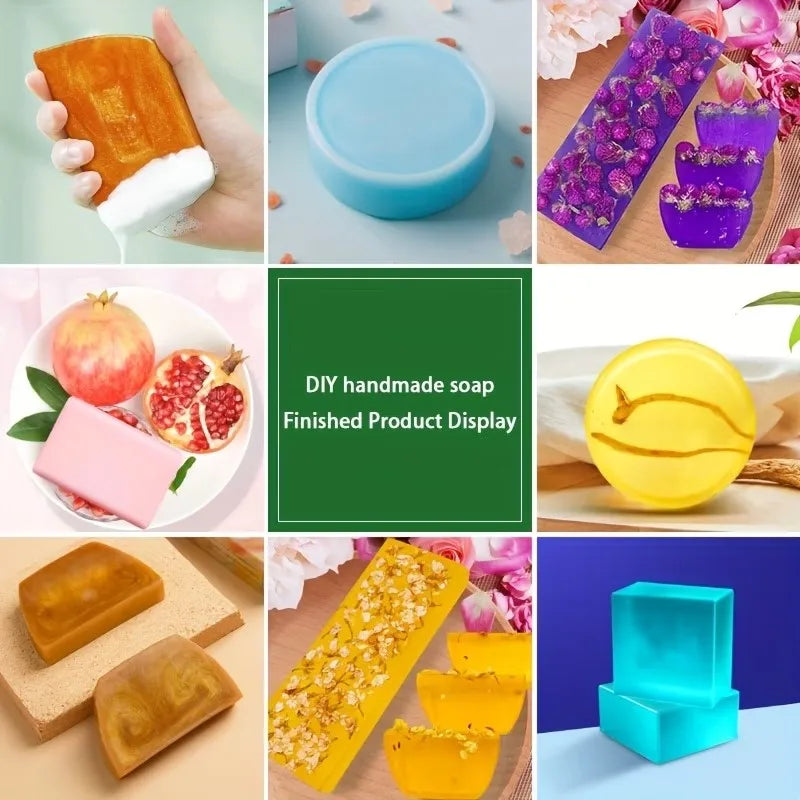 DIY Fashion Bag Clear or White Glycerin Soap Base - Organic Vegan Melt Pour Soap for Handmade Bath Foaming Butter