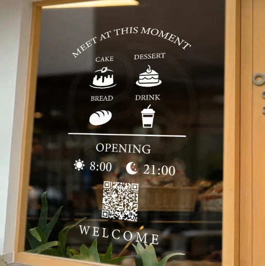 Store Business Hours // Dim Sum Shop // Commercial Decal Stickers // Opening Hours Stickers // Store Decoration Stickers