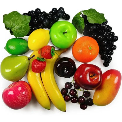 Set of Fake Fruits for Home Decoration, Fruit Model for Party Decoration, Fruit, Strawberry, Mango, Bananas, 20 Pieces/Set