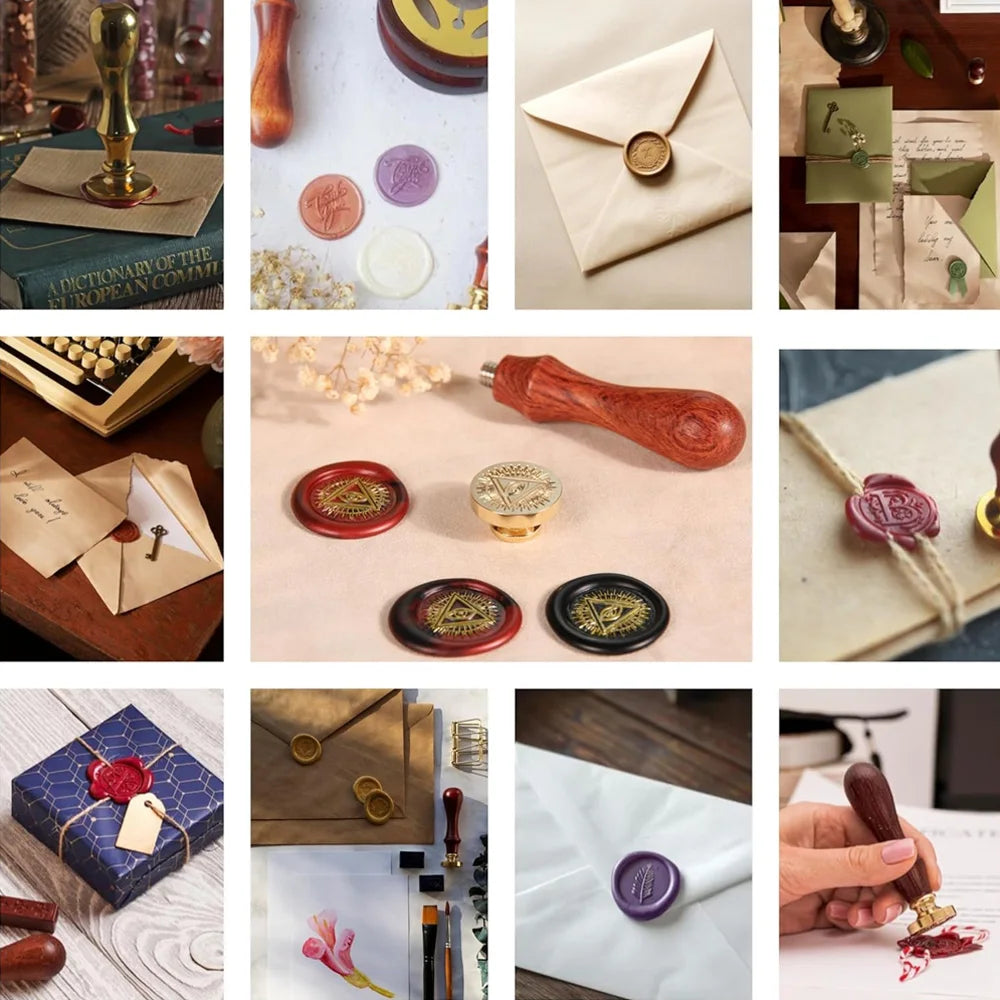 Custom Brass Wax Seal Stamp Personalized LOGO 25/30/40/50mm Round/Square Wax Sealing Head For Wedding Invitation Card Decor S