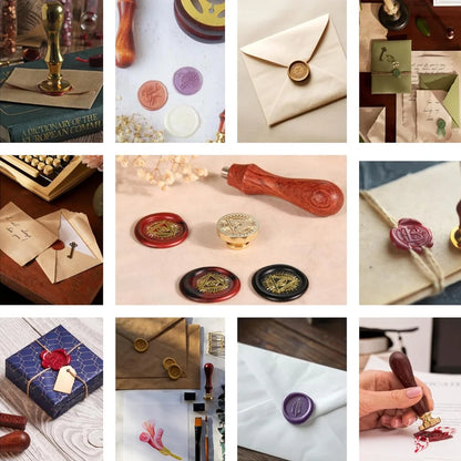 Custom Brass Wax Seal Stamp Personalized LOGO 25/30/40/50mm Round/Square Wax Sealing Head For Wedding Invitation Card Decor S