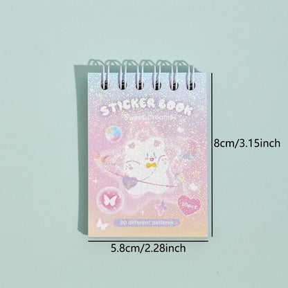 30 Sheets Cute Colorful Fantasy Paper Scrapbooking Stickers Book 30 Different Patterns DIY Decorative Aesthetic Journal Stick