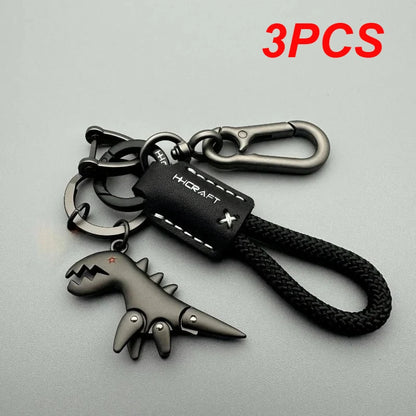 Motorcycle Decoration Accessories and Car Keychain Single Leather Woven Rope Metal Keychain Handbag Pendant Small Gift - Styl