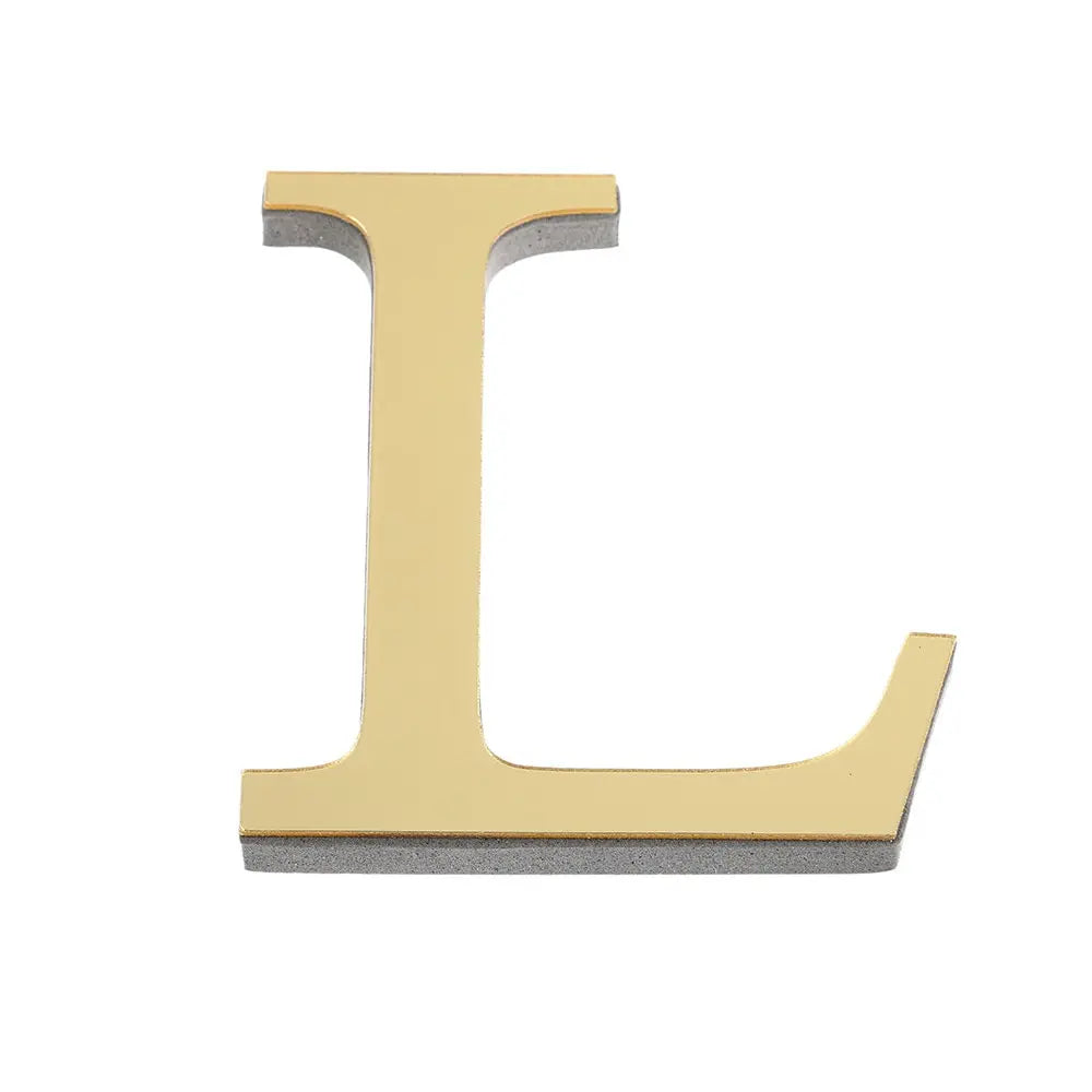 10CM 26 English Letters Wall Sticker 3D Mirror Acrylic Gold Wall Sticker Decals Self-Adhesive Home Party Decor Wall Art Mural