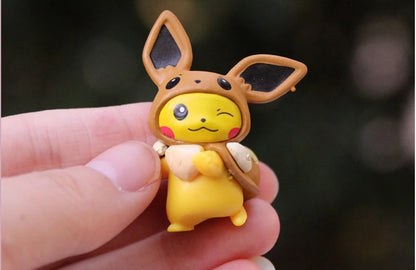 8PCS Pokemon Mini Figures Toys Pikachu Psyduck Squirtle Bulbasaur Miniature Cake Succulents Ornaments Figure Props