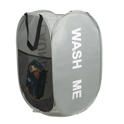 Mesh Pop-up Laundry Basket, Laundry Basket, Foldable Dirty Clothes Storage Basket, Large Capacity Storage Basket - Dark Grey