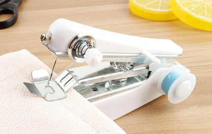 Home handheld portable mini manual sewing machine handheld pocket outdoor travel small sewing machine - WHITE