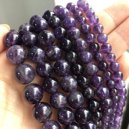Natural Stone Dark Blue Chalcedony Jades Beads Round Loose Spacer Beads For Jewelry Making 4/6/8/10/12mm DIY Handmade Bracele