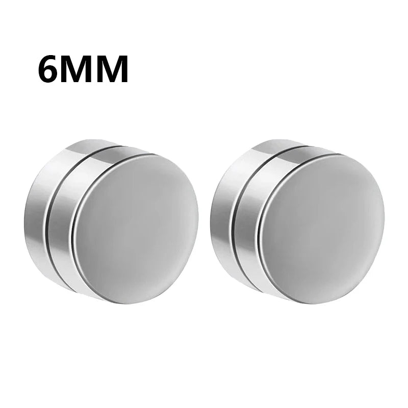 Crystal Strong Magnetic Ear Stud Clip Earrings for Men and Women Punk Round Zircon Magnet Earrings Non Piercing Jewelry - Typ