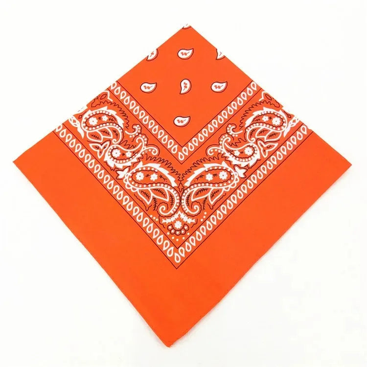 Unisex Men Women Bandana Hairband Cowboy Mens Biker Sports Headwear Wrist Hairwrap Single Sided Head Wrap Scarf Paisley - Tan