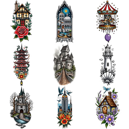 Tattoo Stickers English Word Waterproof Long Lasting Realistic Transfer Temporary Black Letters Feather Body Art For Men Wome