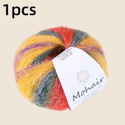Crochet Yarn, Gradient Mohair Soft Cotton Yarn, DIY Knitting Yarn for Baby Sweater, Baby Hat, Cozy Scarf Projects