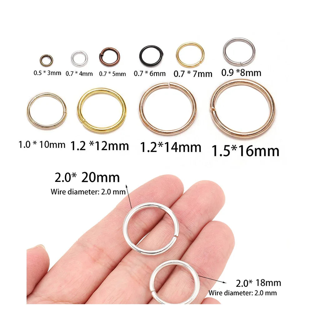 50-200pcs/lot 3-20 mm Jump Rings Split Rings Connectors For Diy Jewelry Finding Making Accessories Supplies