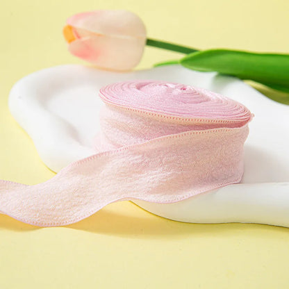10Yards/Roll Fishtail Yarn Pleated Chiffon Ribbon Wavy Edged Ribbon For DIY Craft Bouquet Gift Wrapping Wedding Party Decorat