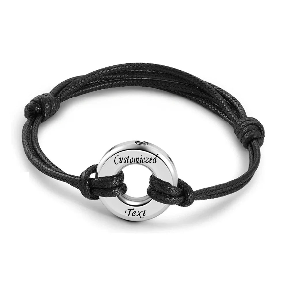 Cremation Urns Bracelet for Ashes Memorial Bracelets Circle of Life Eternity Jewelry for Men Women Adjustable Length 17cm-25c