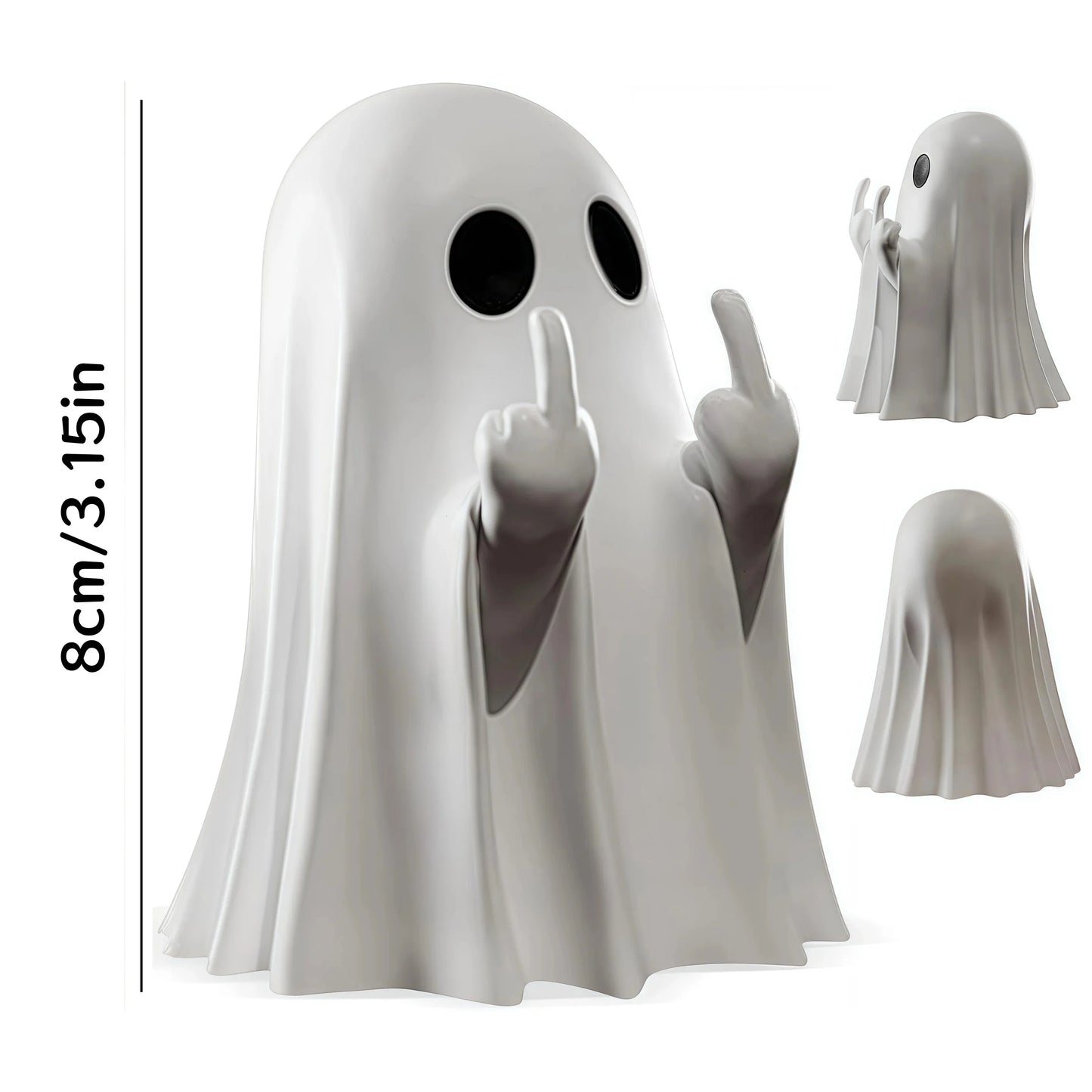Middle Finger Cute Ghost Statue, Ghosts Small Scary Ghost Figurines, Halloween Home Decorations, Coffee Table Centerpieces Sh