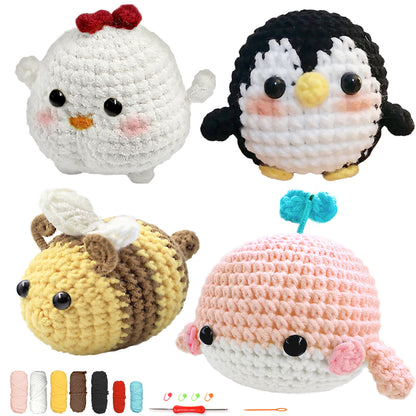 Animal Sery Crochet Kit For Beginners Crochet Starter SET ,DIY Crochet Kit For Beginners,Crocheting Knitting Kit Step-by-Step