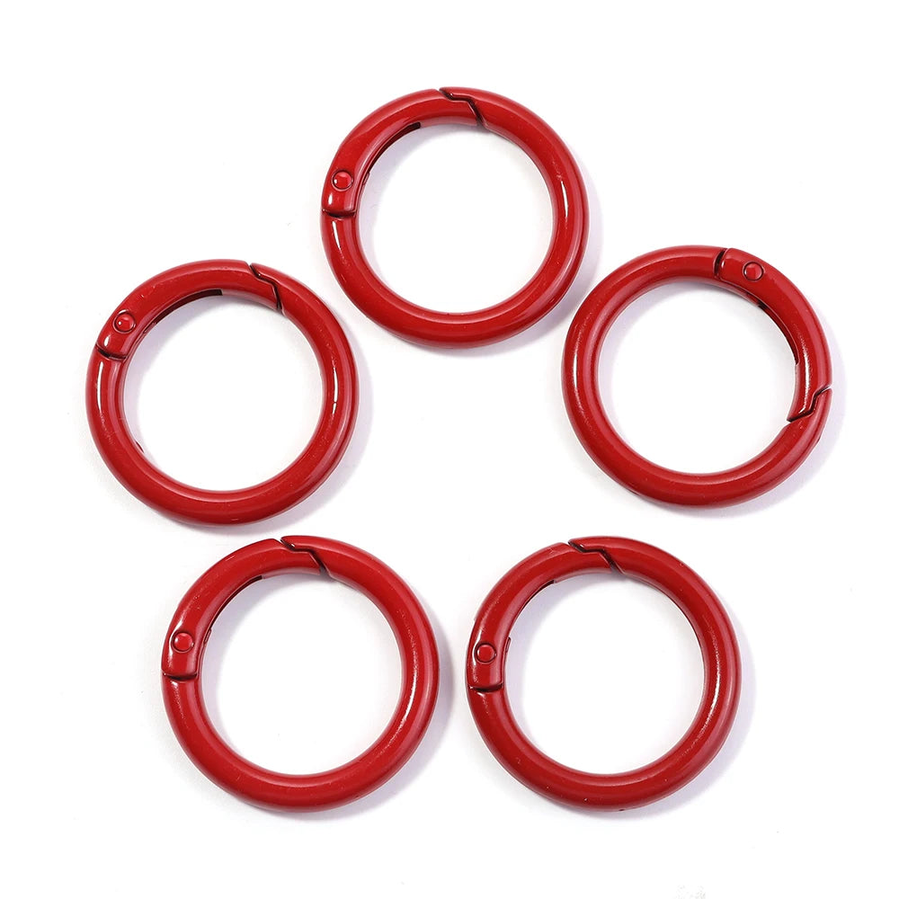 5-10pcs/lot Colorful Spring Clasps Openable Round Carabiner Keychain Bag Clips Hook Dog Chain Buckles Connector For DIY Jewel