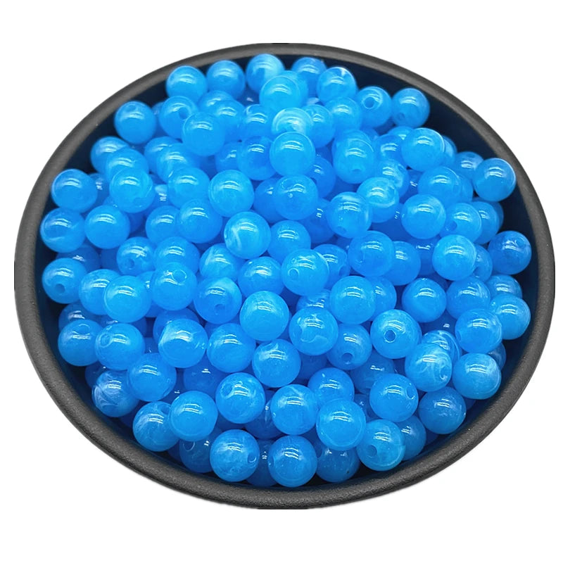 6 8 10mm Acrylic Round Beads for Jewelry Makeing Bracelet Necklace DIY Accessory - 14 / 8mm 50pcs