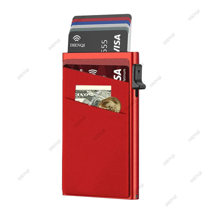 Anti-theft Cards Protectors Card Holder Minimalist Smart Wallet RFID Protection Aluminum Metal Box Cardholder Case Porte Cart