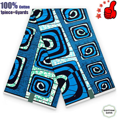 100% Cotton Soft Original Guaranteed Veritable African Real Wax Fabric Ghana Nigeria Style Ankara Wax Batik Fabric - 34
