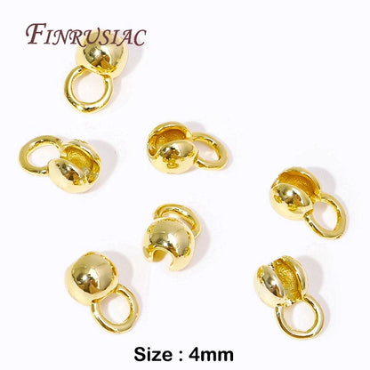 10/20Pcs 18k Real Gold Plated End Cap For Jewelry,Crimp Beads,Jewelry Making Materials,Clam Shell Bead Tip,DIY Accessories