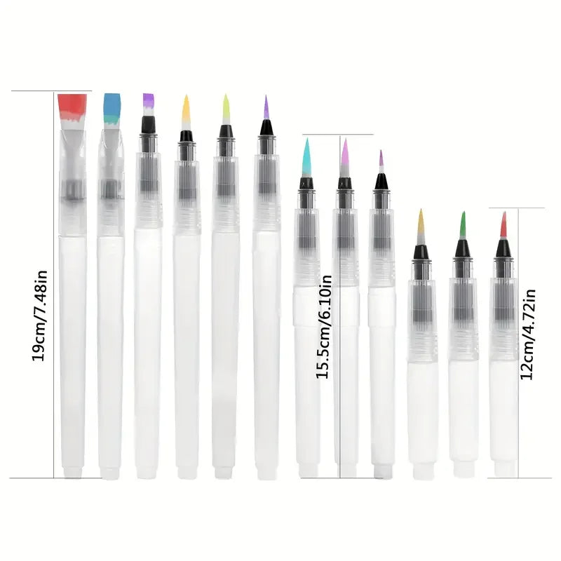 7/9/12pcs Watercolor Brush Pens Set Super Easy To Use And Fill For Water Soluble Colored Pencil Aqua Brush Pen For Beginners 