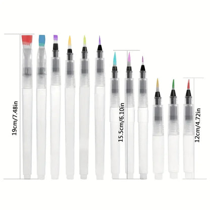 7/9/12pcs Watercolor Brush Pens Set Super Easy To Use And Fill For Water Soluble Colored Pencil Aqua Brush Pen For Beginners 