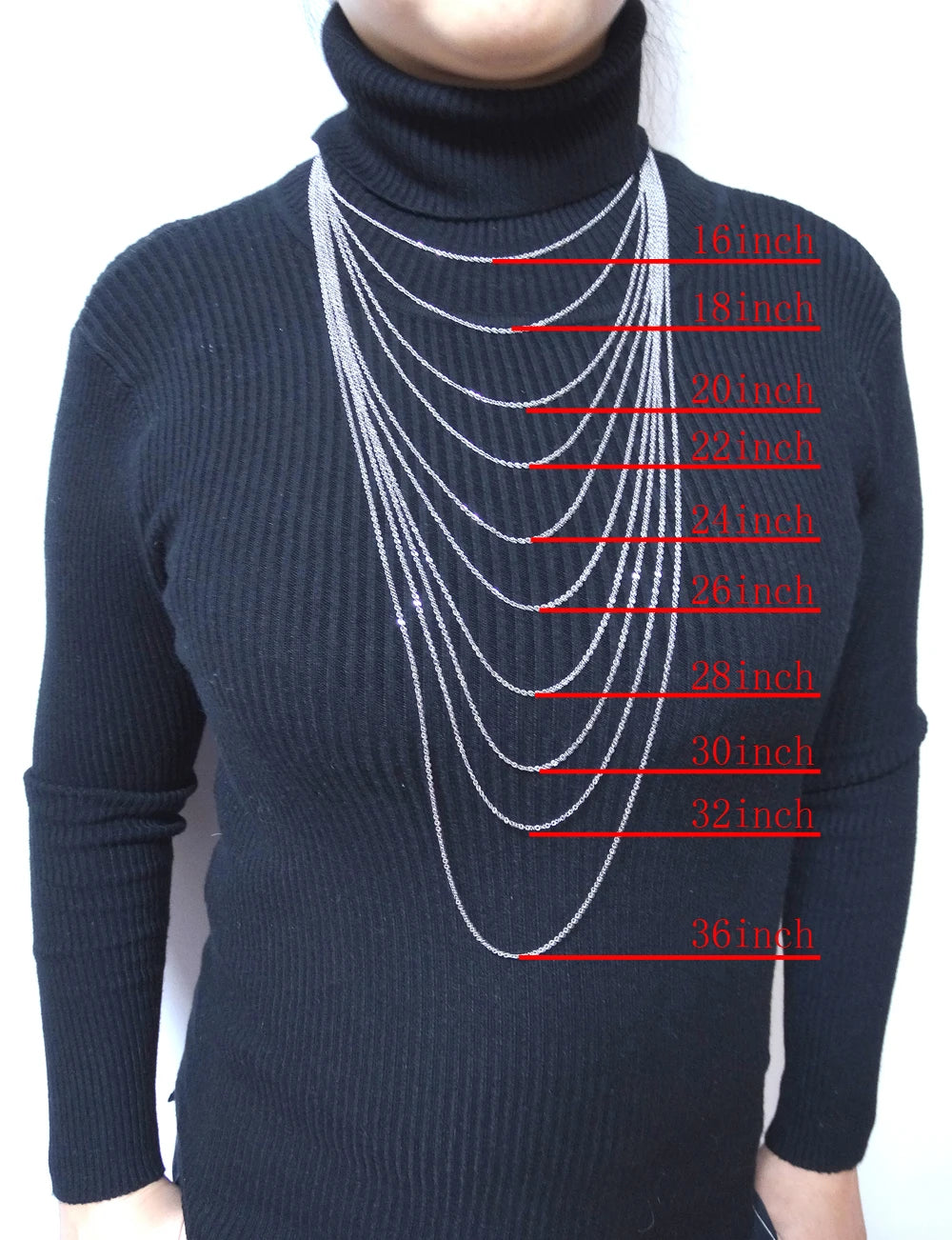 Men Women Jewerly 1mm 16" 18" 20" 22" 24" Inches Links Chain Fashion Necklace Stainless Steel Necklace Classic Pop Rolo Chain